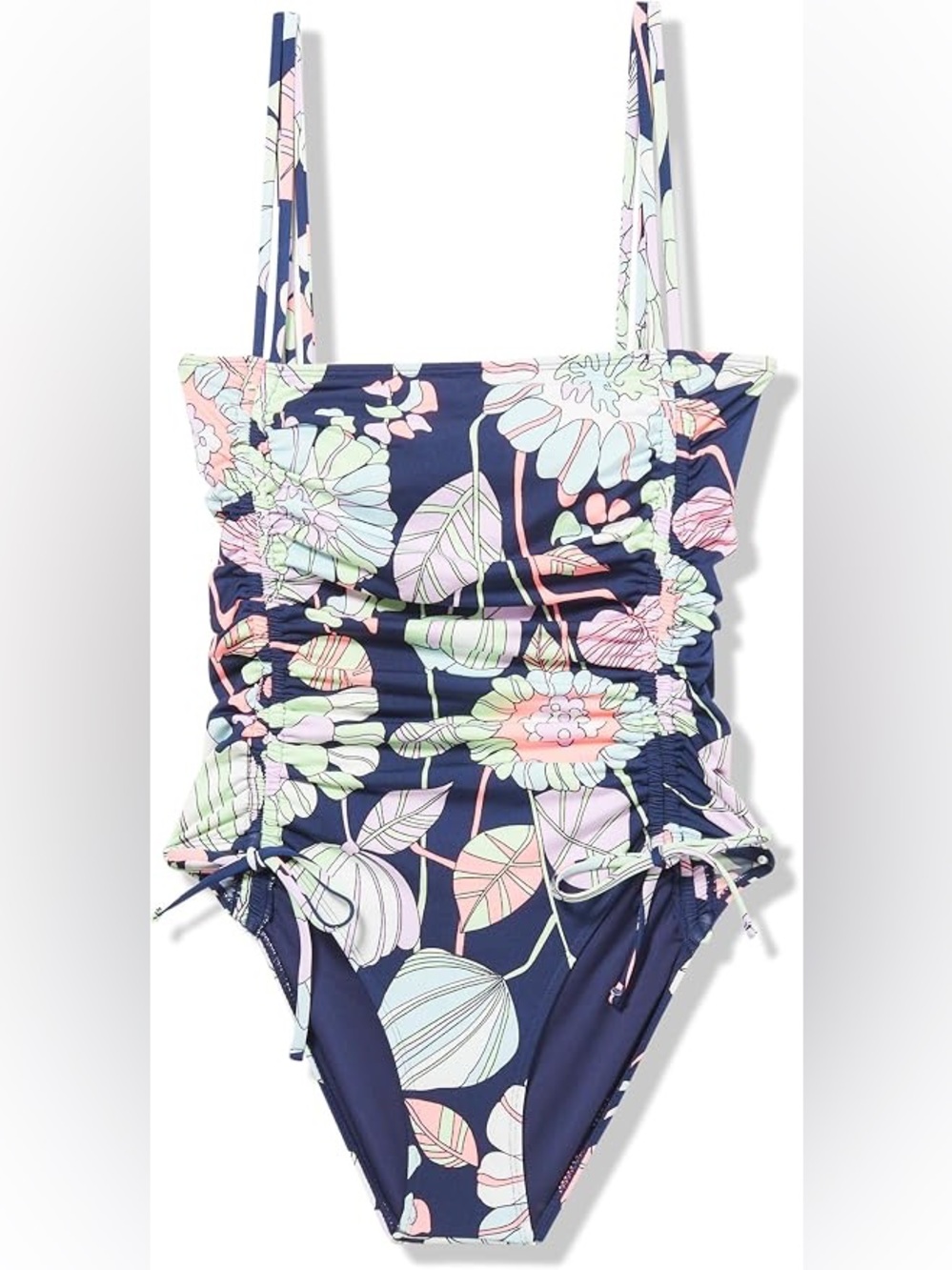 Carve Designs Floral Botanical Ruched One Piece Swimsuit Size Large Tall